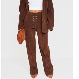 PrettyLittleThing Brown Tie Pants